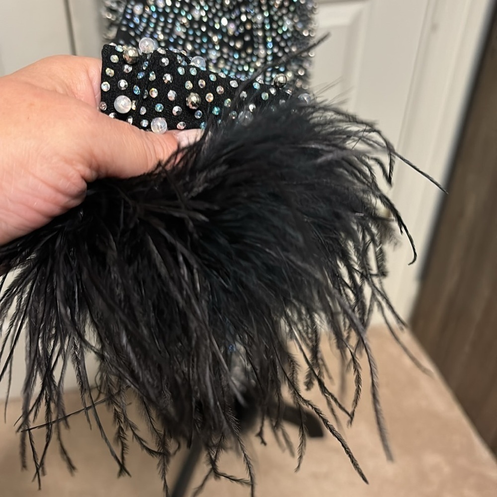 Fashion Nova Black and Silver Embellished Midi Dress - Picture 7 of 15